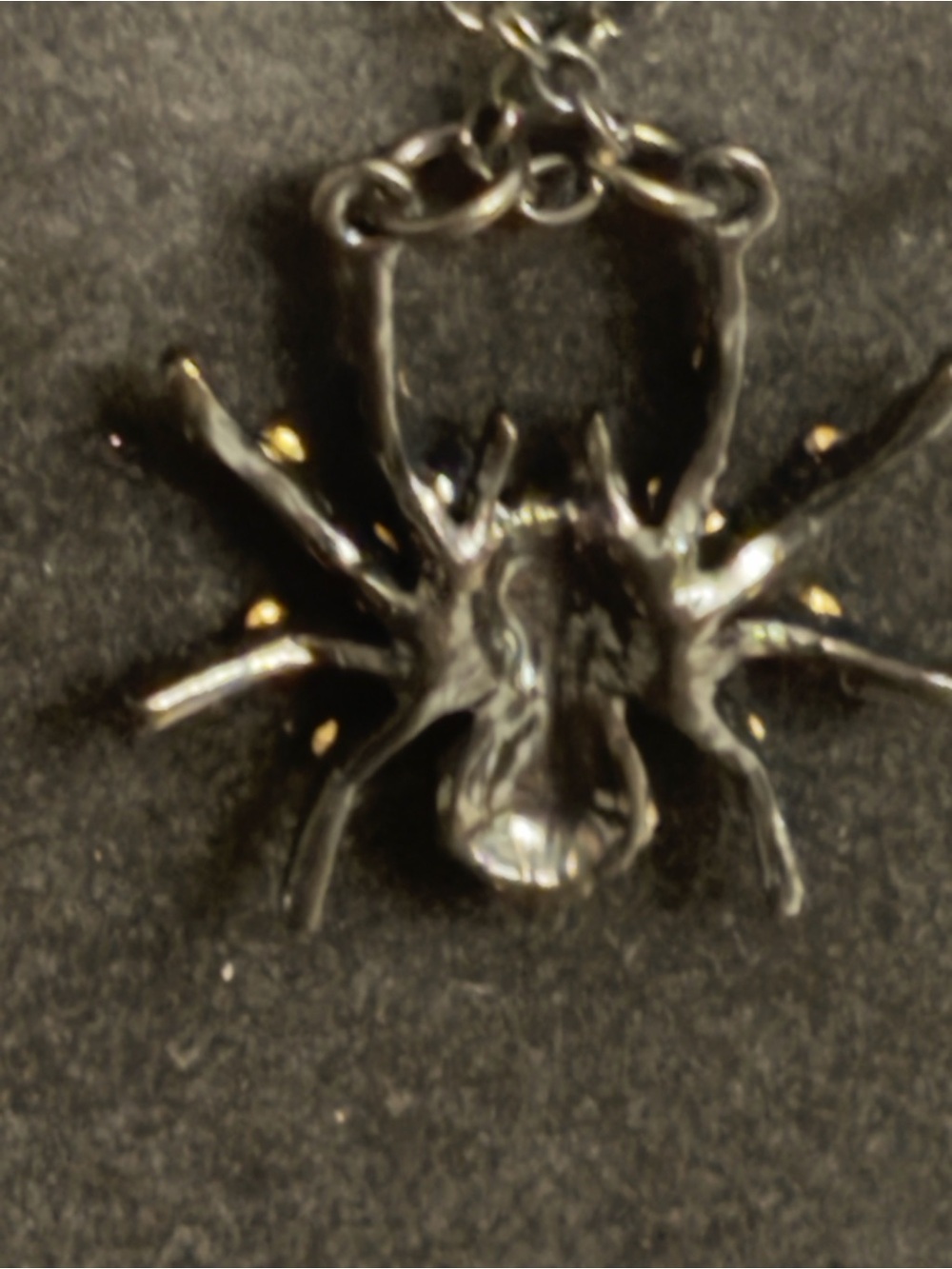 Black Crystal Spider Pendant Necklace for Women - Picture 3 of 5